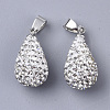 Polymer Clay Rhinestone Pendants RB-S055-09-2