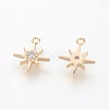 Brass Cubic Zirconia Charms X-ZIRC-Q002-143G-2