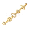Brass Micro Pave Clear Cubic Zirconia Pendants KK-D101-01D-G-2