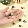 10Pcs Natural & Synthetic Mixed Gemstone Pumpkin Charms with Golden Tone Brass Bails G-YW0002-45-3