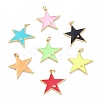 Brass Micro Pave Cubic Zirconia Pendants KK-P201-05G-1