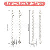 12Pcs 2 Styles  Brass Chain Extender KK-CA0003-75-2