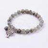 Natural Labradorite Stretch Bracelets BJEW-F262-A10-1