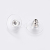 Brass Bullet Clutch Bullet Clutch Earring Backs with Pad KK-C3213-P-2