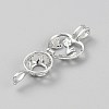 Rhodium Plated 925 Sterling Silver Heart Bead Cage Pendants STER-WH0061-53P-2