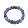 Natural Blue Spot Jasper Bead Stretch Bracelets X-BJEW-K212-B-039-2