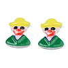 Spray Painted Opaque Resin Cabochons CRES-S302-77-2