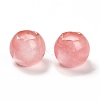 Cherry Quartz Glass European Beads G-R488-01F-2