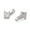 Brass Pave Clear Cubic Zirconia Charms CU-CBA9FFD-11P-04-2