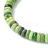 Natural Serpentine Jade Flat Round Beaded Stretch Bracelets BJEW-JB09439-3