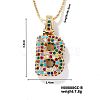 Brass Pave Colorful Cubic Zirconia Letter Pendant Box Chain Necklaces NU0575-2-1