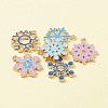 6Pcs 6 Styles Christmas Zinc Alloy Enamel Pendants FIND-FS0001-78-6