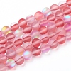 Synthetic Moonstone Beads Strands G-R375-8mm-A18-2