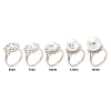 Flower Brass Micro Pave Clear Cubic Zirconia Cuff Ring Settings KK-D378-33P-6