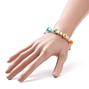 Lampwork Mushroom & Glass Pearl Beaded Bracelet with 304 Stainless Steel Toggle Clasps for Women BJEW-TA00205-3