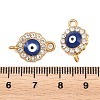 304 Stainless Steel Crystal Rhinestone Connector Charms STAS-G398-24G-01-3