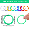 80Pcs 8 Colors Plastic Loose Leaf Book Binder Hinged Rings FIND-SP0004-81-2