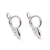 Brass Hoop Earring Findings with Latch Back Closure LS-KK-D086-11P-2