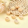 Unfinished Natural Wood European Beads X-WOOD-T025-001-LF-4