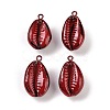 Spray Painted Natural Cowrie Shell Pendants SHEL-K006-49-2
