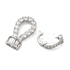 Brass Micro Pave Clear Cubic Zirconia Fold Over Clasps KK-U059-60P-2