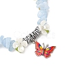 Printed Alloy Butterfly Charm Bracelets BJEW-JB12404-03-3