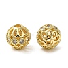 Rack Plating Brass Micro Pave Cubic Zirconia Beads KK-K377-12B-G-2