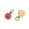 Ion Plating(IP) Natural Dyed Jade Half Round Charms with Jump Ring STAS-A097-05G-07-2