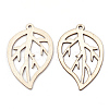 Undyed Wood Pendants X-WOOD-T008-36-2