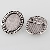 Vintage Alloy Brooch Cabochon Bezel Settings PALLOY-O038-33AS-1