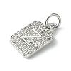 Rack Plating Brass Micro Pave Clear Cubic Zirconia Charms KK-G501-01Z-P-2