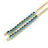 Brass Micro Pave Cubic Zirconia Box Chain Slider Bracelet Makings KK-P233-10G-4