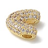 Brass Micro Pave Cubic Zirconia Beads KK-P290-61G-V-2