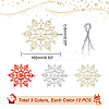 3 Bags 3 Colors Glitter Snowflake Plastic Pendant Decorations AJEW-GA0006-08-2