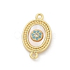 Brass Micro Pave Clear Cubic Zirconia Connector Charms KK-M303-04G-02-1