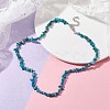 Natural Apatite Chip Beaded Necklace NJEW-JN04615-15-2
