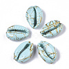 Spray Painted Natural Cowrie Shell Beads X-SSHEL-R047-03-A04-2