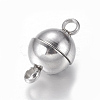 Tarnish Resistant 304 Stainless Steel Magnetic Clasps with Loops X-STAS-K006-5.5mm-04C-2