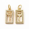 Rack Plating Brass Micro Pave Cubic Zirconia Charms ZIRC-M120-11G-1
