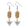 Electroplated Glass & TOHO Round Seed Beaded Alloy Triangle Eye Dangle Earrings EJEW-MZ00635-5