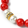 Valentine's Day Natural Dyed Mashan Jade Beaded Stretch Bracelets for Women BJEW-TA00575-4