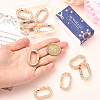 10Pcs Zinc Alloy Crystal Rhinestone Spring Gate Rings FIND-SC0019-51A-4
