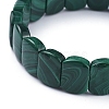 Natural Malachite Stretch Bracelets G-D0018-01-3