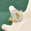 Brass Micro Pave Clear Cubic Zirconia Cuff Open Rings RJEW-T028-02A-G-5