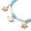 3Pcs 3 Styel Glass Seed & Polymer Clay Beaded Stretch Bracelets Set BJEW-JB08854-01-8