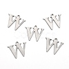 Tarnish Resistant 304 Stainless Steel Alphabet Charms STAS-H122-W-P-2