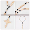 6Pcs Wood Cross Hanging Pendant Decorations HJEW-AR0001-13-5