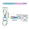 PandaHall Elite Rainbow Color Zinc Alloy Keychain Clasps FIND-PH0006-46-2