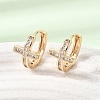 Brass Micro Pave Cubic Zirconia Hoop Earrings KK-CBACA55-18G-1