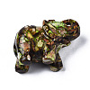 Elephant Assembled Natural Bronzite & Synthetic Imperial Jasper Model Ornament G-N330-62-6